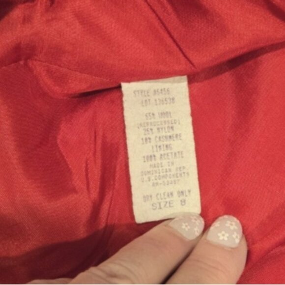 Vintage Summit Hill Red Wool Cashmere Blend Blazer Size 8 Petite Collection - Picture 7 of 7